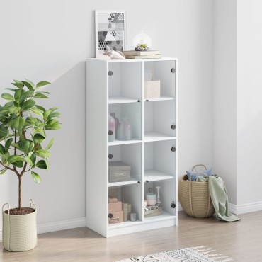 vidaXL Ντουλάπι με Πόρτες Λευκό 68x37x142cm από Επεξεργασμένο Ξύλο 1 τεμ.
