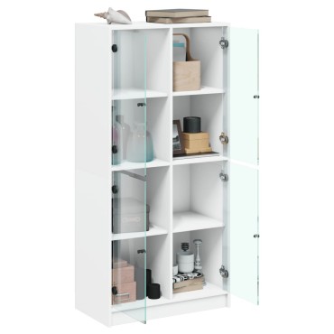 vidaXL Ντουλάπι με Πόρτες Λευκό 68x37x142cm από Επεξεργασμένο Ξύλο 1 τεμ.