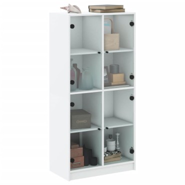 vidaXL Ντουλάπι με Πόρτες Λευκό 68x37x142cm από Επεξεργασμένο Ξύλο 1 τεμ.