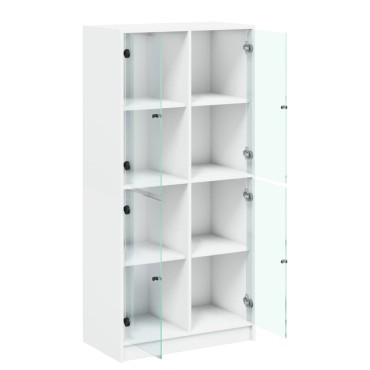vidaXL Ντουλάπι με Πόρτες Λευκό 68x37x142cm από Επεξεργασμένο Ξύλο 1 τεμ.