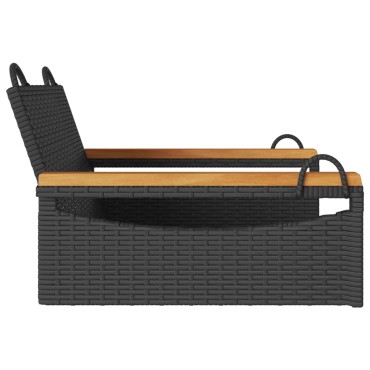vidaXL Παγκάκι Κούνια Μαύρο 63x62x40cm από Συνθετικό Ρατάν 1 τεμ.