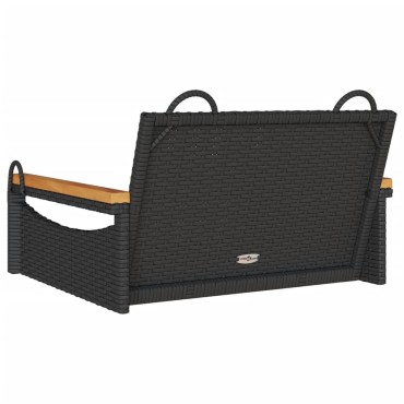 vidaXL Παγκάκι Κούνια Μαύρο 63x62x40cm από Συνθετικό Ρατάν 1 τεμ.