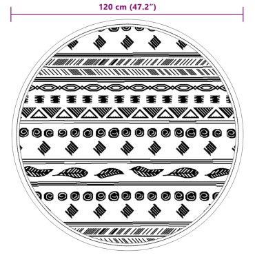 vidaXL Χαλί εξωτερικού χώρου ARAKIL γκρι Ø120 cm PP