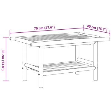 vidaXL Τραπεζάκι Σαλονιού 70x40x35cm από Μπαμπού 1 τεμ.