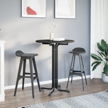 vidaXL Τραπεζαρία Μαύρη 80x110cm από Επεξεργασμένο Ξύλο/Ατσάλι 1 τεμ.
