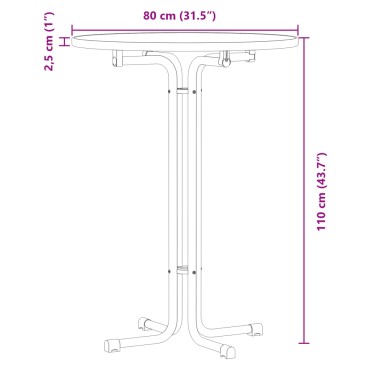 vidaXL Τραπεζαρία Μαύρη 80x110cm από Επεξεργασμένο Ξύλο/Ατσάλι 1 τεμ.