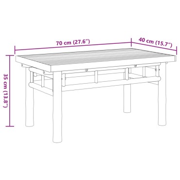 vidaXL Τραπεζάκι Σαλονιού 70x40x35cm από Μπαμπού 1 τεμ.
