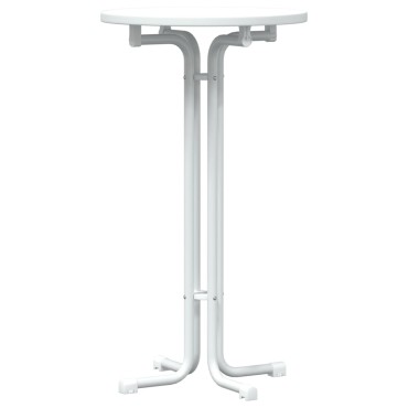 vidaXL Τραπεζαρία Λευκή 60x110cm από Επεξεργασμένο Ξύλο/Ατσάλι 1 τεμ.
