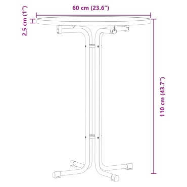 vidaXL Τραπεζαρία Λευκή 60x110cm από Επεξεργασμένο Ξύλο/Ατσάλι 1 τεμ.