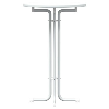 vidaXL Τραπεζαρία Λευκή 70x110cm από Επεξεργασμένο Ξύλο/Ατσάλι 1 τεμ.