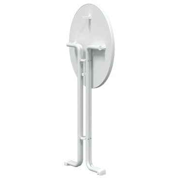 vidaXL Τραπεζαρία Λευκή 70x110cm από Επεξεργασμένο Ξύλο/Ατσάλι 1 τεμ.