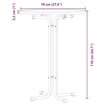 vidaXL Τραπεζαρία Λευκή 70x110cm από Επεξεργασμένο Ξύλο/Ατσάλι 1 τεμ.