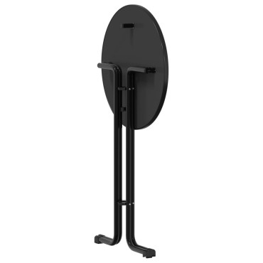 vidaXL Τραπεζαρία Μαύρη 70x110cm από Επεξεργασμένο Ξύλο/Ατσάλι 1 τεμ.
