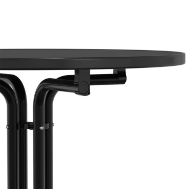 vidaXL Τραπεζαρία Μαύρη 70x110cm από Επεξεργασμένο Ξύλο/Ατσάλι 1 τεμ.