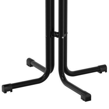 vidaXL Τραπεζαρία Μαύρη 70x110cm από Επεξεργασμένο Ξύλο/Ατσάλι 1 τεμ.