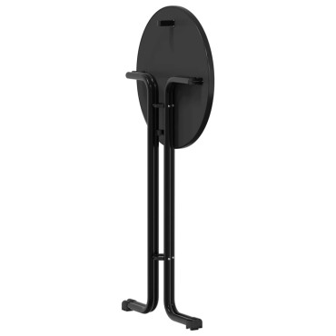 vidaXL Τραπεζαρία Μαύρη 60x110cm από Επεξεργασμένο Ξύλο/Ατσάλι 1 τεμ.