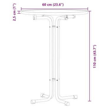vidaXL Τραπεζαρία Μαύρη 60x110cm από Επεξεργασμένο Ξύλο/Ατσάλι 1 τεμ.