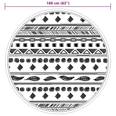 vidaXL Χαλί εξωτερικού χώρου ARAKIL γκρι Ø160 cm PP