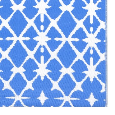 vidaXL Χαλί εξωτερικού χώρου ARAKIL Μπλε και λευκό 140x200 cm PP