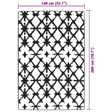 vidaXL Χαλί εξωτερικού χώρου ARAKIL Μπλε και λευκό 140x200 cm PP