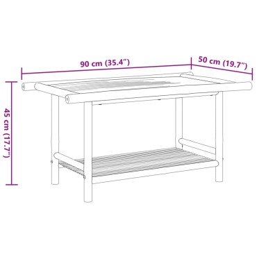 vidaXL Τραπεζάκι Σαλονιού 90x50x45cm από Μπαμπού 1 τεμ.