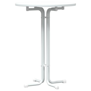 vidaXL Τραπεζαρία Λευκή 80x110cm από Επεξεργασμένο Ξύλο/Ατσάλι 1 τεμ.