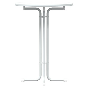 vidaXL Τραπεζαρία Λευκή 80x110cm από Επεξεργασμένο Ξύλο/Ατσάλι 1 τεμ.