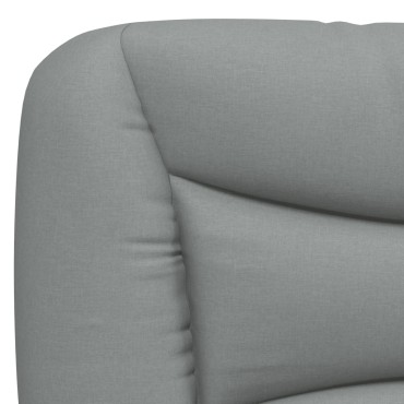vidaXL Κρεβάτι με Στρώμα Ανοιχτό Γκρι 90x190 εκ. Υφασμάτινο