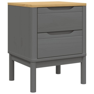 vidaXL Κομοδίνο FLORO Γκρι 45x39x57cm από Μασίφ Ξύλο Πεύκου 1 τεμ.