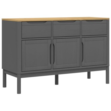 vidaXL Ντουλάπι FLORO Γκρι 114x43x74cm από Μασίφ Ξύλο Πεύκου 1 τεμ.