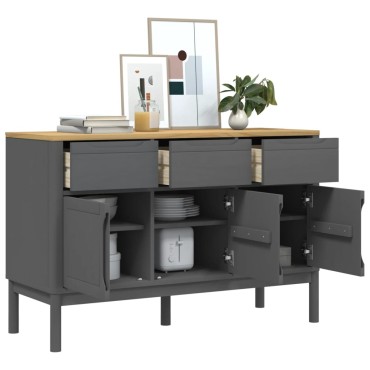vidaXL Ντουλάπι FLORO Γκρι 114x43x74cm από Μασίφ Ξύλο Πεύκου 1 τεμ.