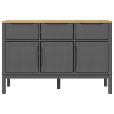 vidaXL Ντουλάπι FLORO Γκρι 114x43x74cm από Μασίφ Ξύλο Πεύκου 1 τεμ.