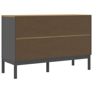 vidaXL Ντουλάπι FLORO Γκρι 114x43x74cm από Μασίφ Ξύλο Πεύκου 1 τεμ.