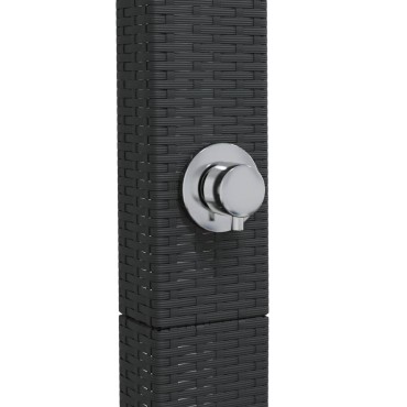 vidaXL Ντους Εξ. Χώρου Μαύρο 50x55x224εκ. Συνθετικό Ρατάν/Ξύλο Ακακίας