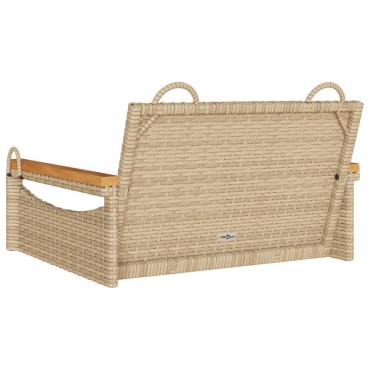 vidaXL Παγκάκι Κούνια Μπεζ 63x62x40cm από Συνθετικό Ρατάν 1 τεμ.