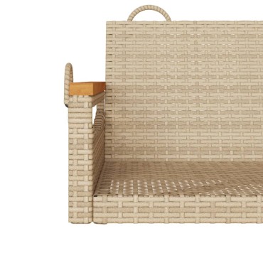 vidaXL Παγκάκι Κούνια Μπεζ 63x62x40cm από Συνθετικό Ρατάν 1 τεμ.