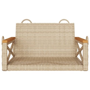 vidaXL Παγκάκι Κούνια Μπεζ 63x62x40cm από Συνθετικό Ρατάν 1 τεμ.