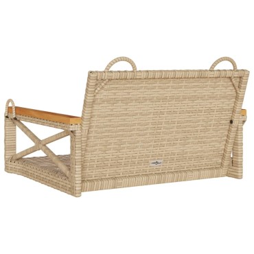 vidaXL Παγκάκι Κούνια Μπεζ 63x62x40cm από Συνθετικό Ρατάν 1 τεμ.