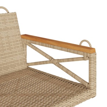 vidaXL Παγκάκι Κούνια Μπεζ 63x62x40cm από Συνθετικό Ρατάν 1 τεμ.
