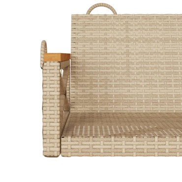 vidaXL Παγκάκι Κούνια Μπεζ 63x62x40cm από Συνθετικό Ρατάν 1 τεμ.