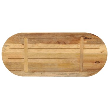 vidaXL Επιφάνεια Τραπεζιού Οβάλ 80x40x2,5cm Μασίφ Ακατ. Ξύλο Μάνγκο 1 τεμ.