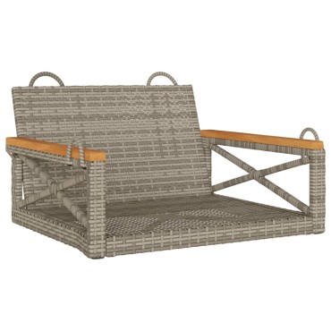 vidaXL Παγκάκι Κούνια Γκρι 63x62x40cm από Συνθετικό Ρατάν 1 τεμ.