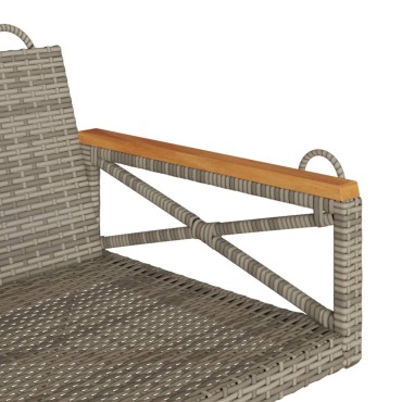 vidaXL Παγκάκι Κούνια Γκρι 63x62x40cm από Συνθετικό Ρατάν 1 τεμ.