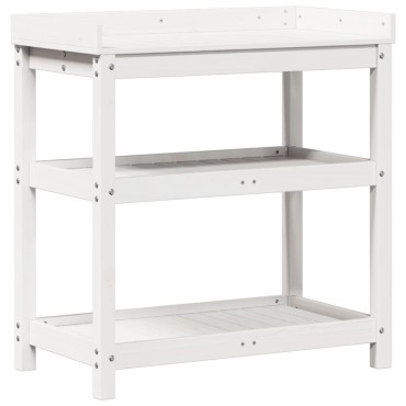 vidaXL Τραπέζι Κηπουρικής με Ράφια 82,5x45x86,5 εκ. Μασίφ Ξύλο Πεύκου