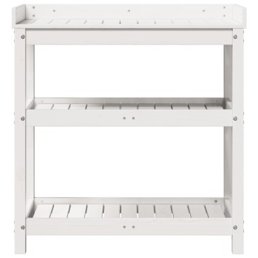 vidaXL Τραπέζι Κηπουρικής με Ράφια 82,5x45x86,5 εκ. Μασίφ Ξύλο Πεύκου