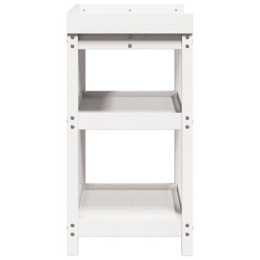 vidaXL Τραπέζι Κηπουρικής με Ράφια 82,5x45x86,5 εκ. Μασίφ Ξύλο Πεύκου