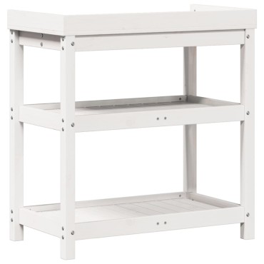 vidaXL Τραπέζι Κηπουρικής με Ράφια 82,5x45x86,5 εκ. Μασίφ Ξύλο Πεύκου