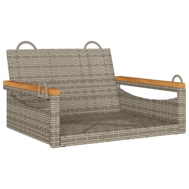 vidaXL Παγκάκι Κούνια Γκρι 63x62x40cm από Συνθετικό Ρατάν 1 τεμ.