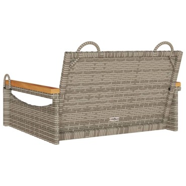 vidaXL Παγκάκι Κούνια Γκρι 63x62x40cm από Συνθετικό Ρατάν 1 τεμ.