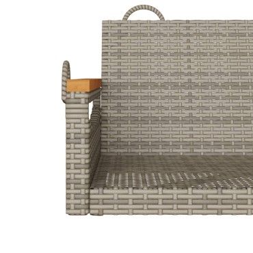 vidaXL Παγκάκι Κούνια Γκρι 63x62x40cm από Συνθετικό Ρατάν 1 τεμ.